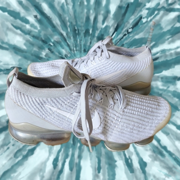 NIKE AIR MOWABB VAPORMAX PLATINUM FLYKNIT 942842-203 SNEAKERS SIZE 8 - Picture 8 of 10